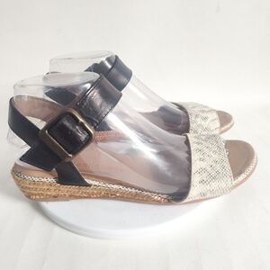 Eric Michael Snake Leather Open‎ Toe Platform Espadrille Ankle Strap Sandals 8.5